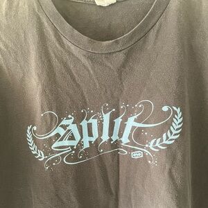 Split shirt, skateboarding snowboarding streetwear, Y2K vintage